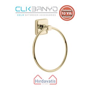 Paslanmaz Pirinç Kumru Yuvarlak Havluluk Altın Sarı Gold