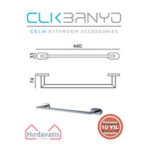 Paslanmaz Pirinç Zirve Uzun Havluluk 40cm