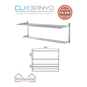 Paslanmaz Pirinç Mercan 2’li Havluluk 60cm