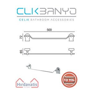 Paslanmaz Pirinç Lale Uzun Havluluk 50cm