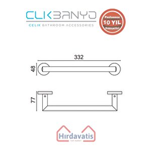 Paslanmaz Pirinç Flora Küvet Kolu 30cm Mat Siyah