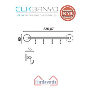 Paslanmaz Pirinç Karaca 4’lü Askılık