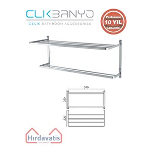 Paslanmaz Pirinç Mercan 2’li Havluluk 50cm
