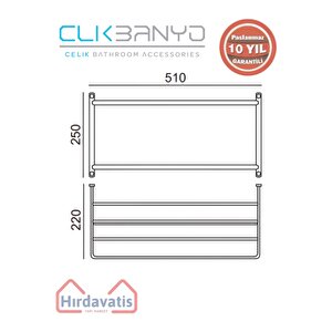Paslanmaz Pirinç Mercan 2’li Havluluk 50cm