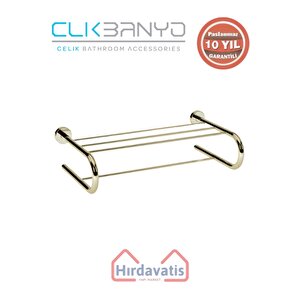 Paslanmaz Pirinç Flora Uzun Havluluk 50cm Altın Sarı Gold