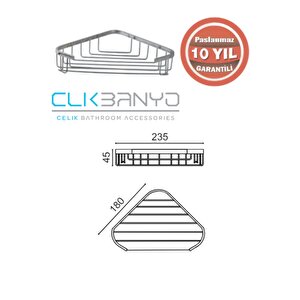 25-168.1p Eda Tekli Köşe 18x18 Sabunluk Ve Şampuanlık