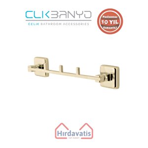 Paslanmaz Pirinç Kumru 3’lü Askılık Altın Sarı Gold