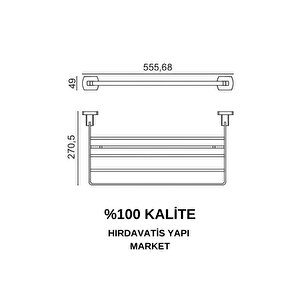Paslanmaz Pirinç Milano Raf Havluluk 50cm