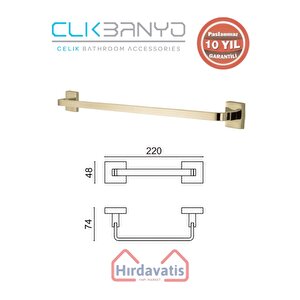 Paslanmaz Pirinç Tamay Havluluk 20cm Altın Sarı Gold