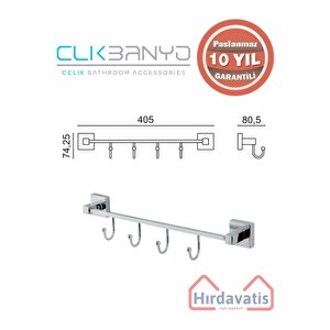 Paslanmaz Pirinç Tamay 4’lü Askılık