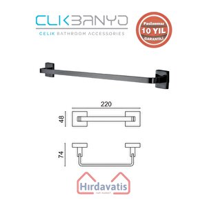 Paslanmaz Pirinç Tamay Havluluk 20cm Mat Siyah