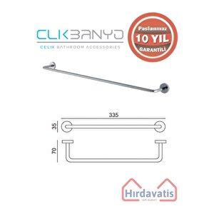 Paslanmaz Pirinç Eser Havluluk 30cm