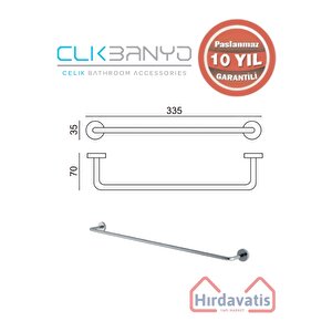 Paslanmaz Pirinç Eser Havluluk 30cm