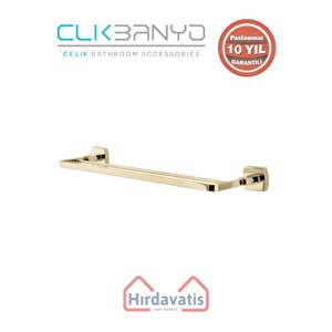 Paslanmaz Pirinç Milano 2’li Uzun Havluluk 50cm Altın Sarı Gold
