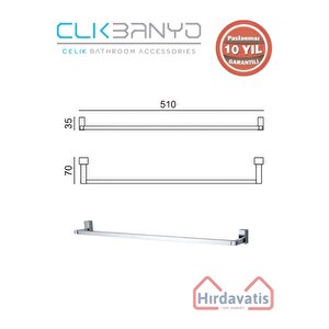 Paslanmaz Pirinç Swwor Uzun Havluluk 50cm
