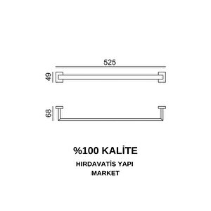 Paslanmaz Pirinç Kenzo Uzun Havluluk 50cm