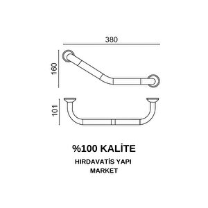 Paslanmaz Pirinç Bella Küvet Tutamağı 30cm