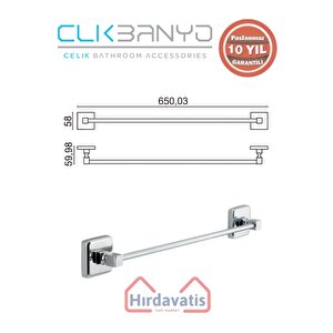 Paslanmaz Pirinç Kumru Uzun Havluluk 60cm