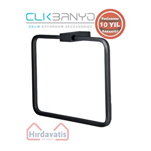 Paslanmaz Pirinç Titanik Kare Havluluk Mat Siyah