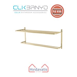 Paslanmaz Pirinç Mercan 2’li Havluluk 50cm Altın Sarı Gold