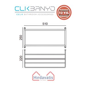 Paslanmaz Pirinç Mercan 2’li Havluluk 50cm Altın Sarı Gold