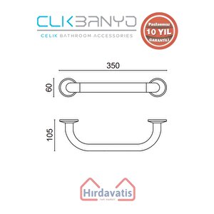 Paslanmaz Pirinç Bella Küvet Tutamağı 30cm