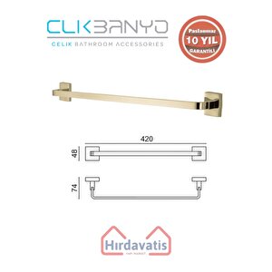 Paslanmaz Pirinç Tamay Havluluk 40cm Altın Sarı Gold