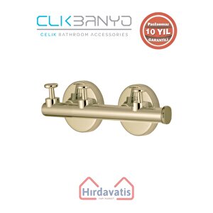 Paslanmaz Pirinç Flora Askılık Üçlü Altın Sarı Gold