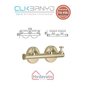 Paslanmaz Pirinç Flora Askılık Üçlü Altın Sarı Gold