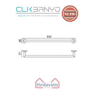 Paslanmaz Pirinç Flora Küvet Kolu 60cm
