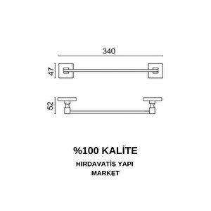 Paslanmaz Pirinç Kumru Uzun Havluluk 50cm Altın Sarı Gold