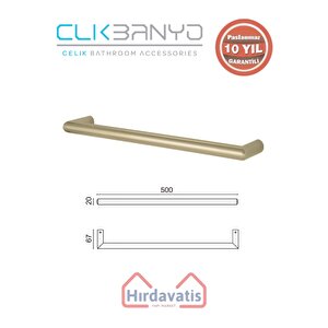 Paslanmaz Pirinç Flora Küvet Kolu Rozetsiz 50cm Altın Sarı Gold