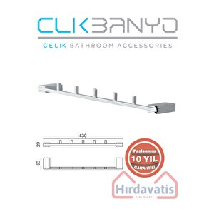 Paslanmaz Pirinç Titanik 5'li Set Askılık Havlu Askısı