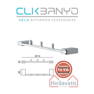 Paslanmaz Pirinç Titanik 3'lü Set Askılık Havlu Askısı