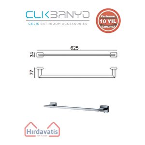 Paslanmaz Pirinç Kenzo Uzun Havluluk 60cm