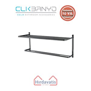 Paslanmaz Pirinç Mercan 2’li Havluluk 50cm Mat Siyah