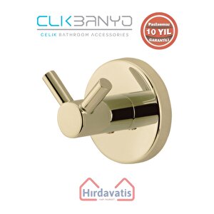 Paslanmaz Pirinç Flora Çiftli Askılık Altın Sarı Gold