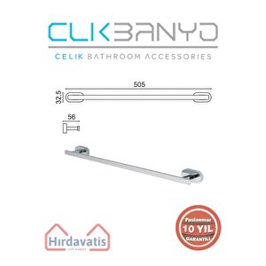 Paslanmaz Pirinç Zirve Uzun Havluluk 50cm