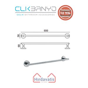 Paslanmaz Pirinç Flora Uzun Havluluk 60cm