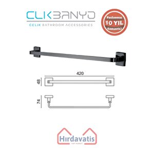 Paslanmaz Pirinç Tamay Havluluk 40cm Mat Siyah