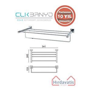 Paslanmaz Pirinç Tamay Havluluk Alt Borulu 50cm