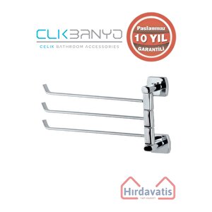 Paslanmaz Pirinç Milano 3’lü Döner Havluluk