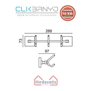 Paslanmaz Pirinç Kumru 3’lü Askılık