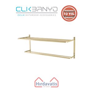 Paslanmaz Pirinç Mercan 2’li Havluluk 60cm Altın Sarı Gold