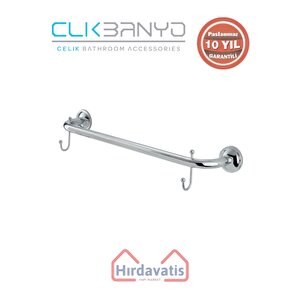 Paslanmaz Pirinç Bella Uzun Havluluk Çift Kancalı 50cm