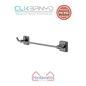 Paslanmaz Pirinç Kumru Uzun Havluluk 50cm Mat Siyah