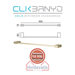 Paslanmaz Pirinç Titanik 50 Cm Uzun Havluluk Altın Sarı Gold