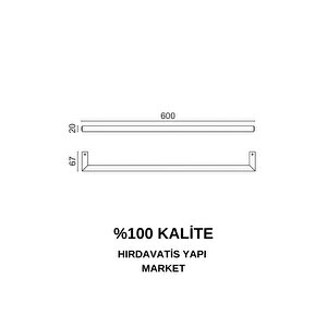 Paslanmaz Pirinç Flora Küvet Kolu Rozetsiz 60cm Mat Siyah