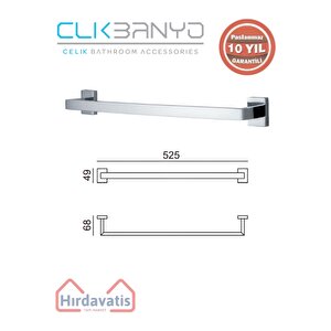 Paslanmaz Pirinç Kenzo Uzun Havluluk 50cm