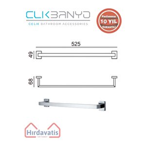 Paslanmaz Pirinç Kenzo Uzun Havluluk 50cm